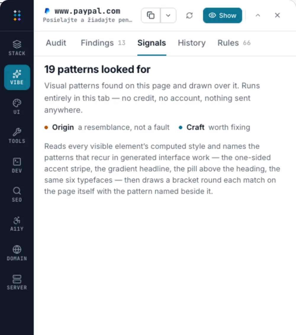 The Vibe tab of the LoupeKit panel